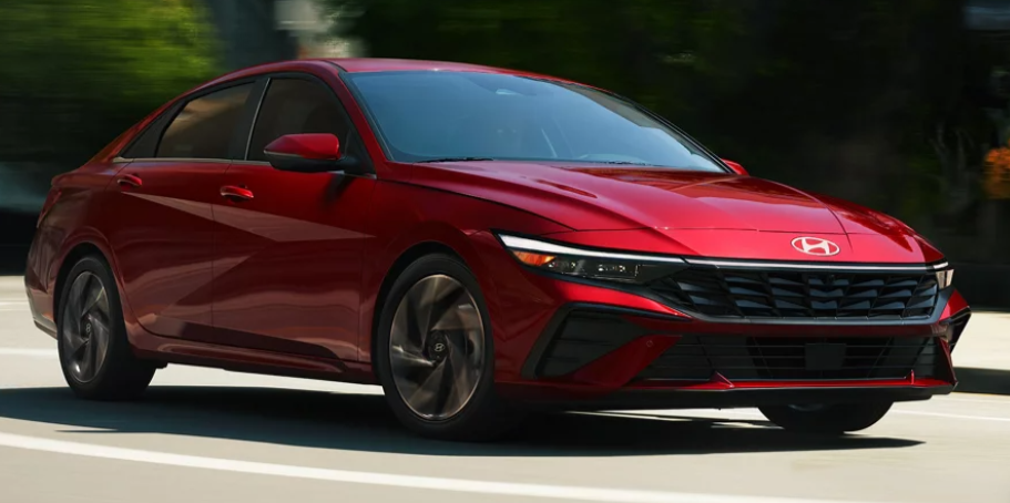 2024 Hyundai Elantra in red paint.
