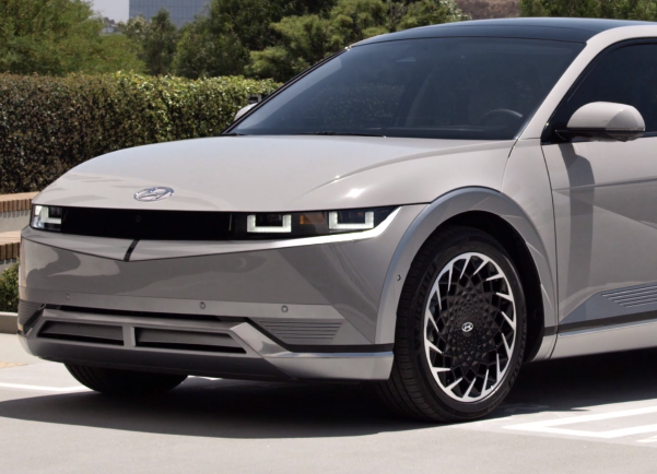 2024 Ioniq 5 in white paint on a sunny day in Dublin, California.