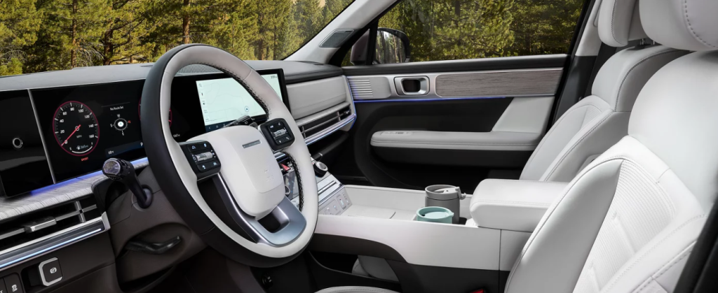 2025 Hyundai Santa Fe interior white leather.